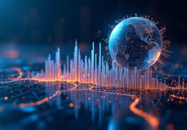 Visualización conceptual de IA y Business Intelligence
